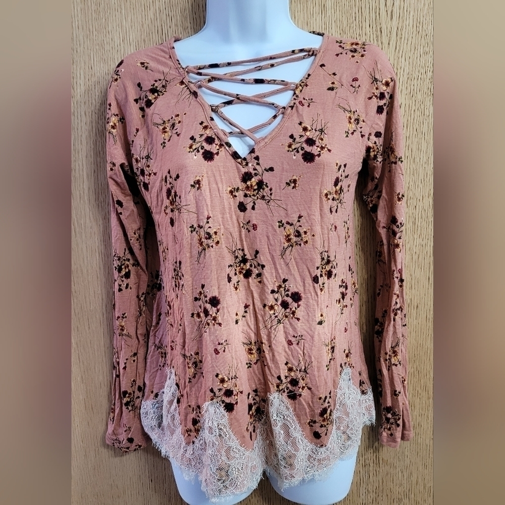 Pink Purple Jolt Floral Stretch Blouse